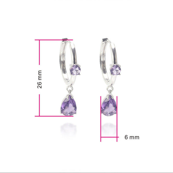 Orecchini Fuive ad anello pendente di zirconi