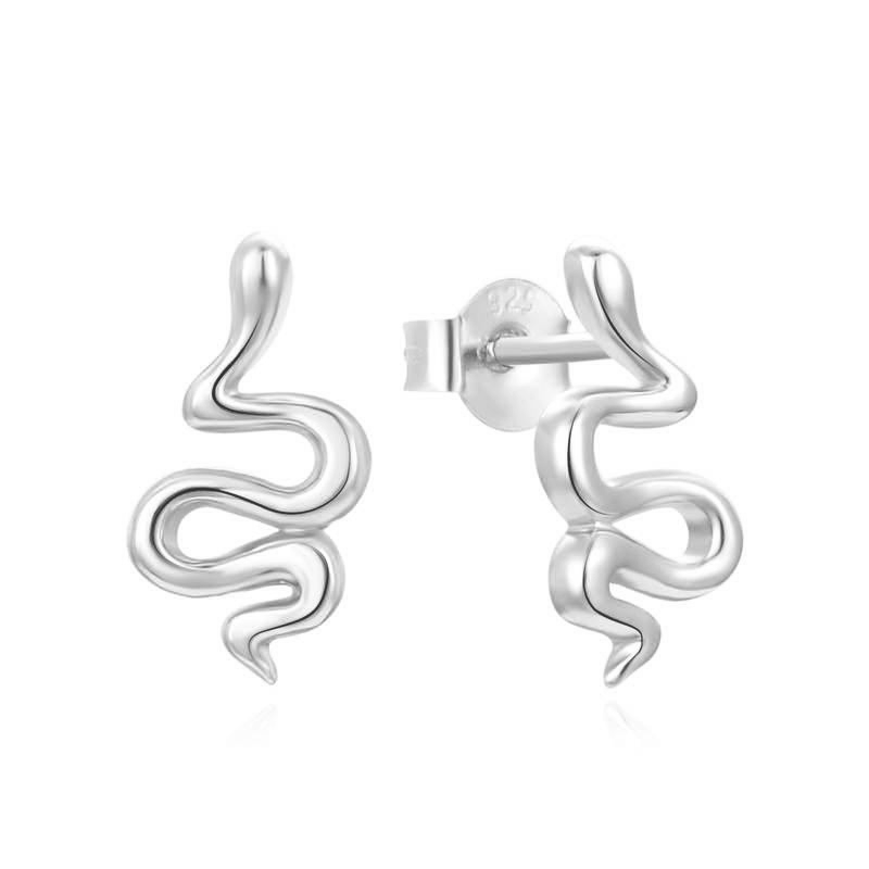 FUIVE SNAKE EARRINGS IN SILVER YELLOW GOLD PLATED