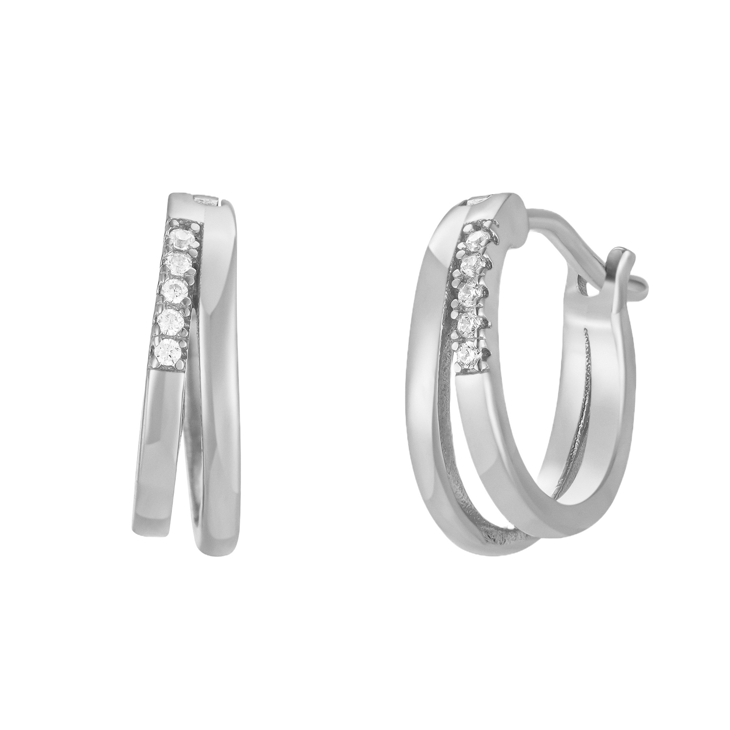 Orecchini Fuive Glimmer in argento 925 con zirconi - Gioielli scintillanti e opulenti