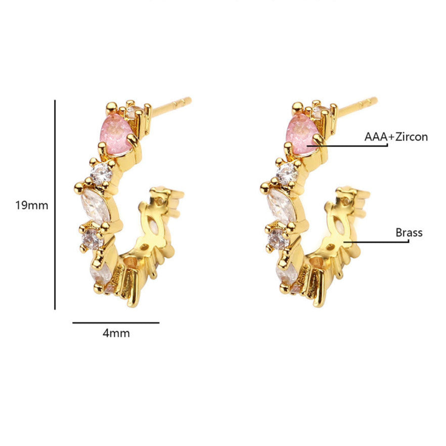 Orecchini Fuive ZigZag di zinrconi