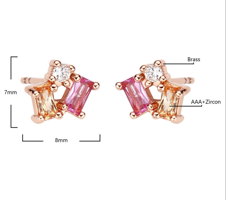 Orecchini Fuive tris con zirconi