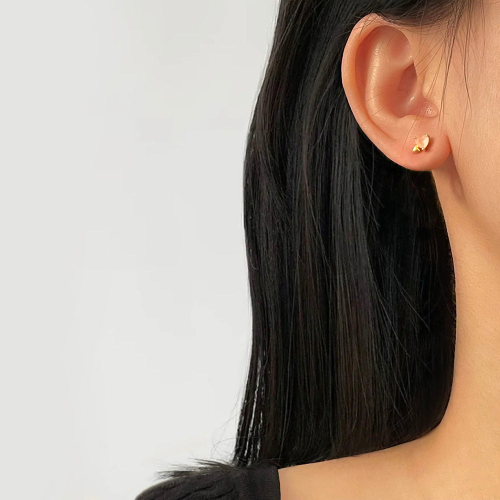 Orecchini Fuive doppio cuore rosa