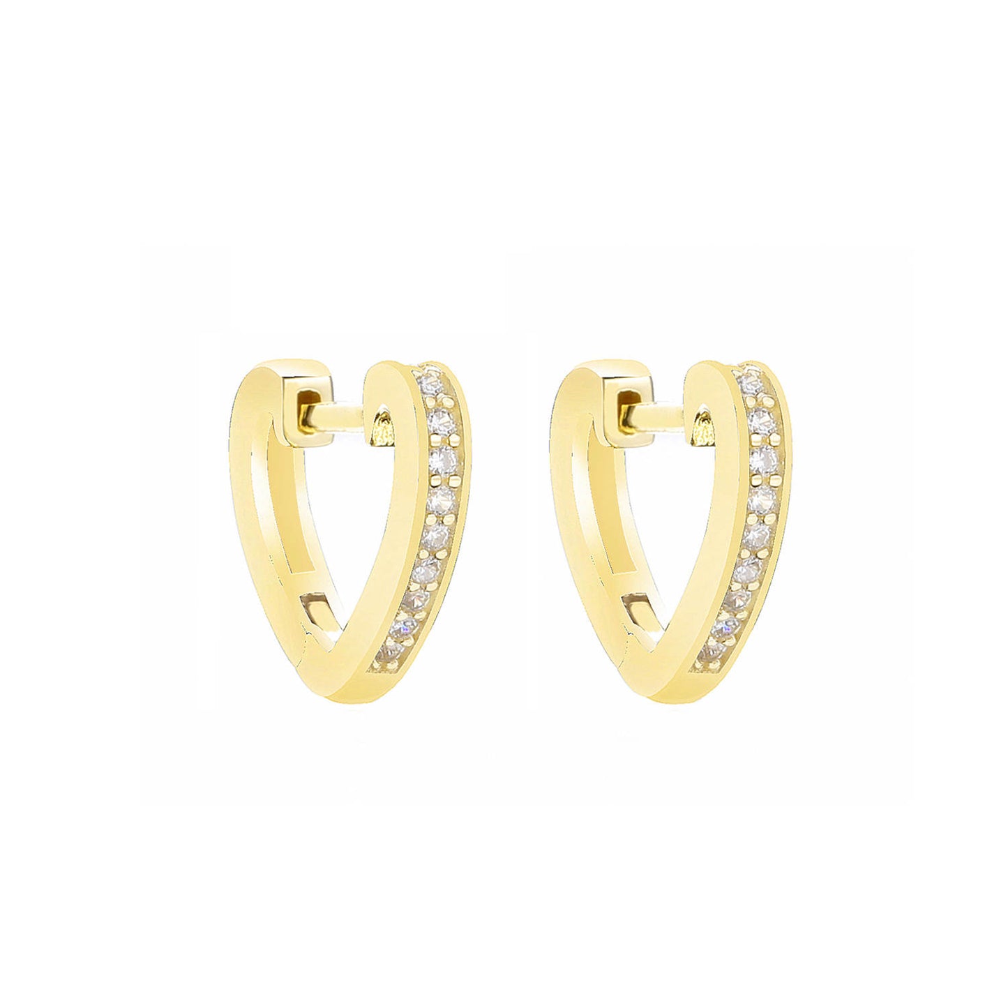 Orecchini Fuive Heart's Treasure in Argento 925 placcati in oro 18kt scintillio di zirconi
