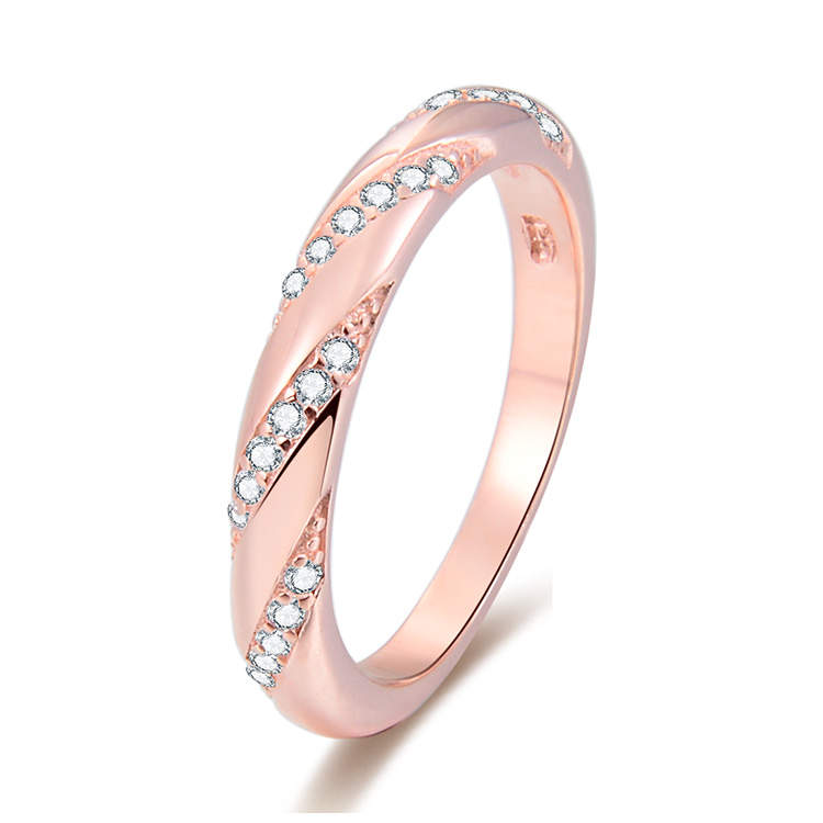 Anello Elegance in Argento 925 placcato oro rosa con Zirconi
