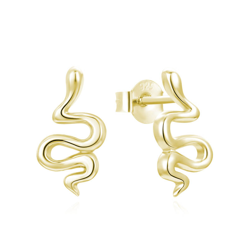 Orecchini Fuive Snake in Argento 925 Placcato Oro