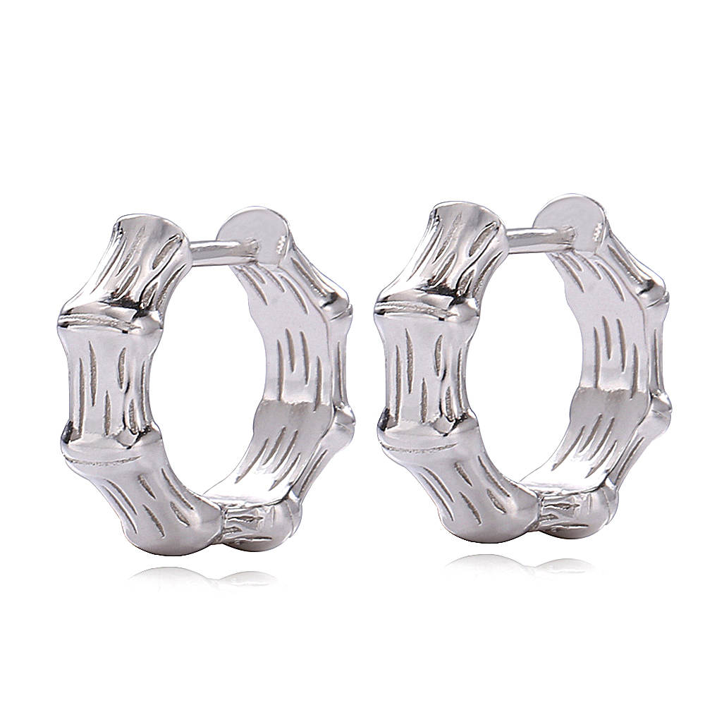 FUIVE BAMBOO EARRINGS IN 925 SILVER