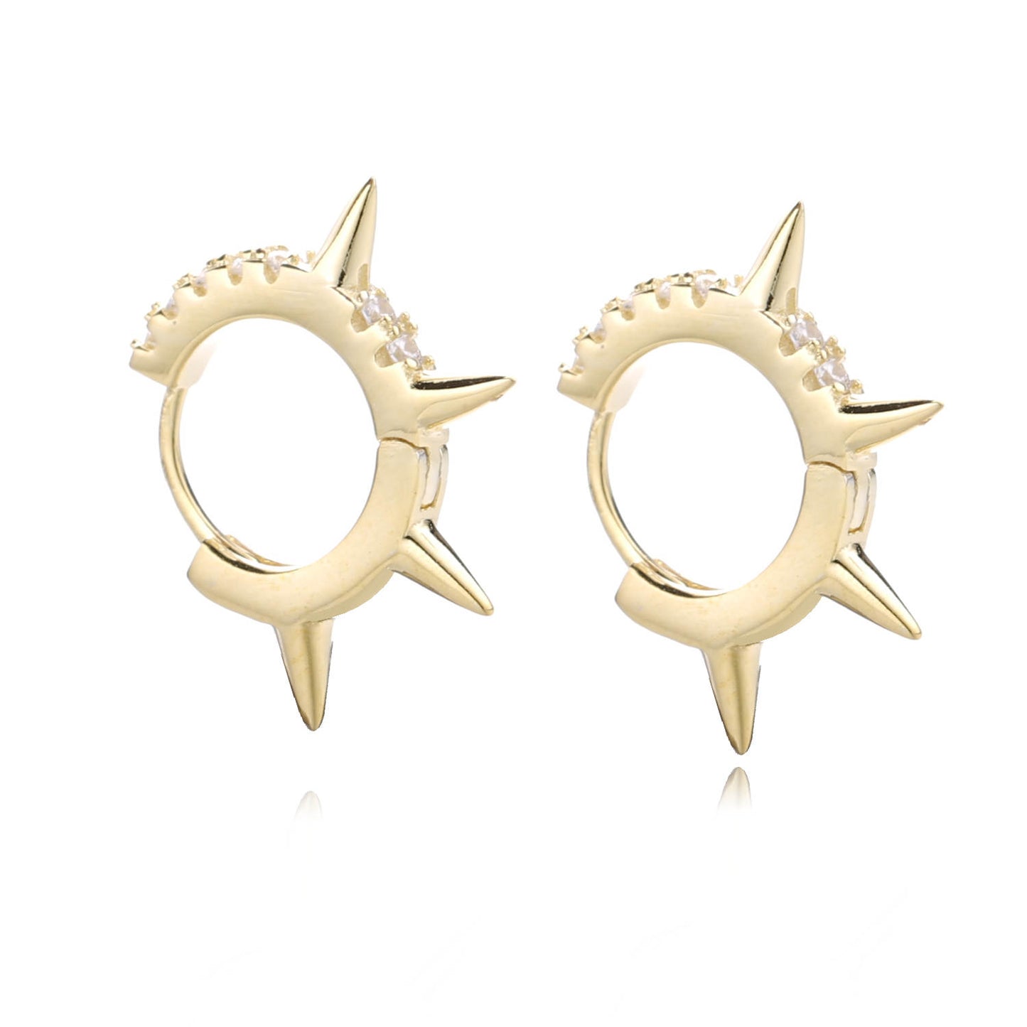 Orecchini Fuive Twinkle in argento 925, placcati in oro 18 carati con zirconi - Gioielli scintillanti e affascinanti