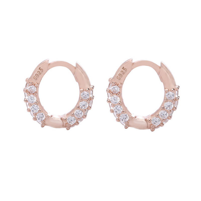 Orecchini Fuive Glowy in Argento 925 Placcato Oro Rosa con Zirconi