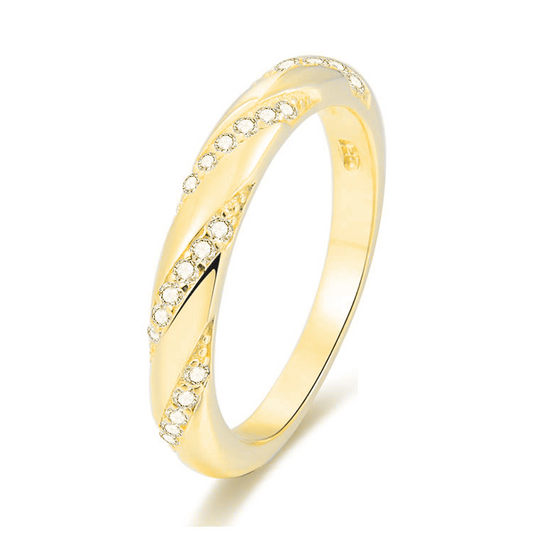 Anello Elegance in Argento 925 placcato oro con Zirconi