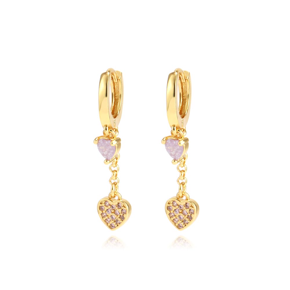 Orecchini Fuive ad anello pendente di cuori