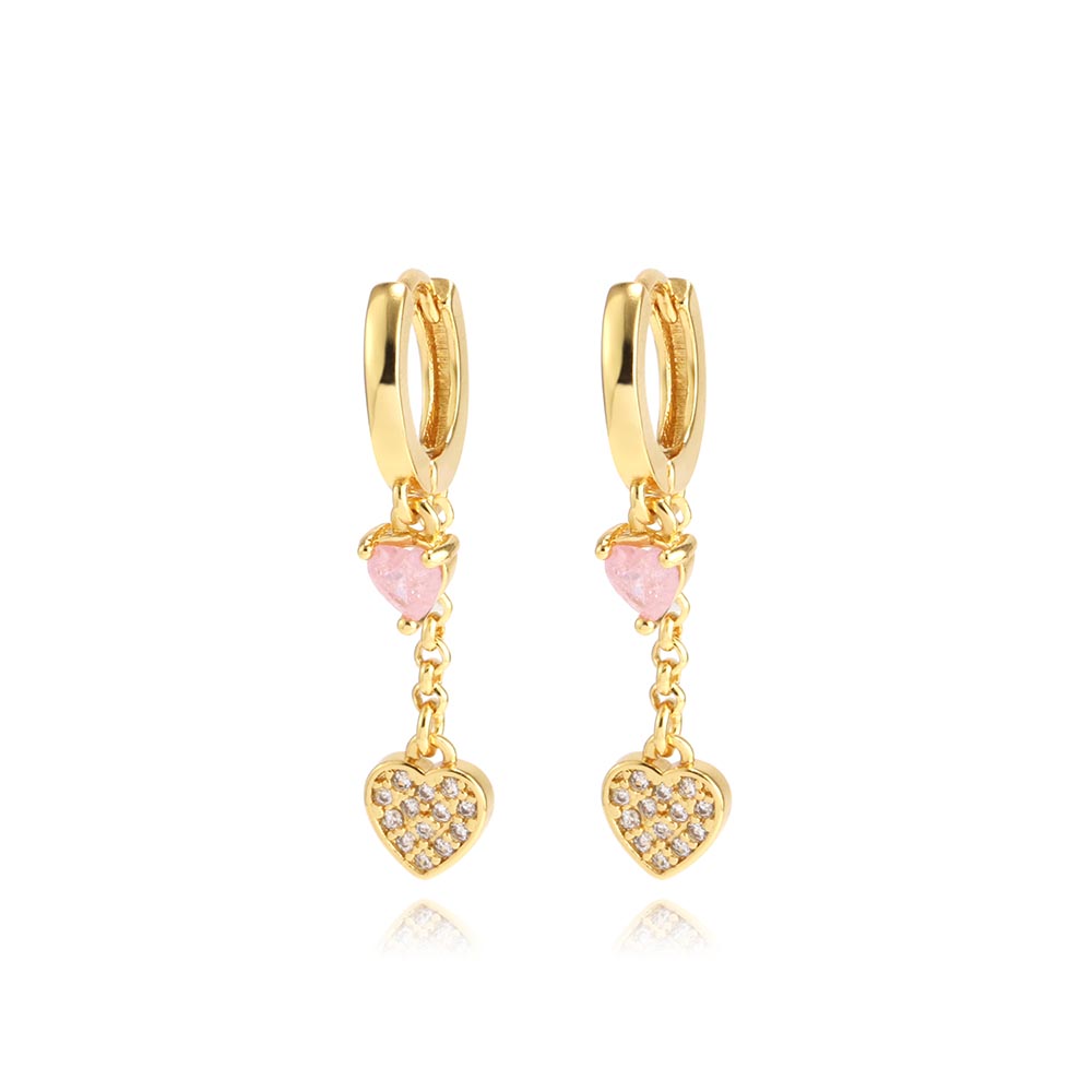 Orecchini Fuive ad anello pendente di cuori