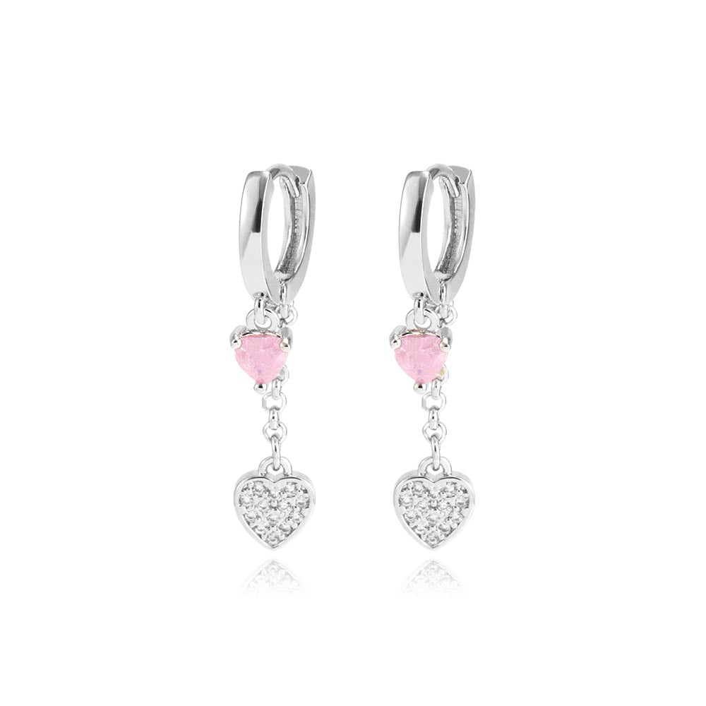 Orecchini Fuive ad anello pendente di cuori