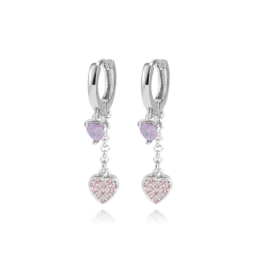 Orecchini Fuive ad anello pendente di cuori