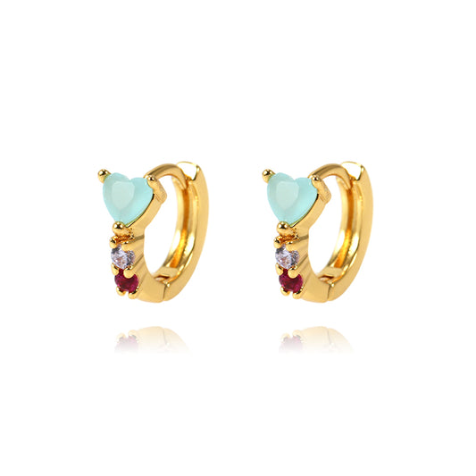 Orecchini Fuive ad anello di cuori colorato