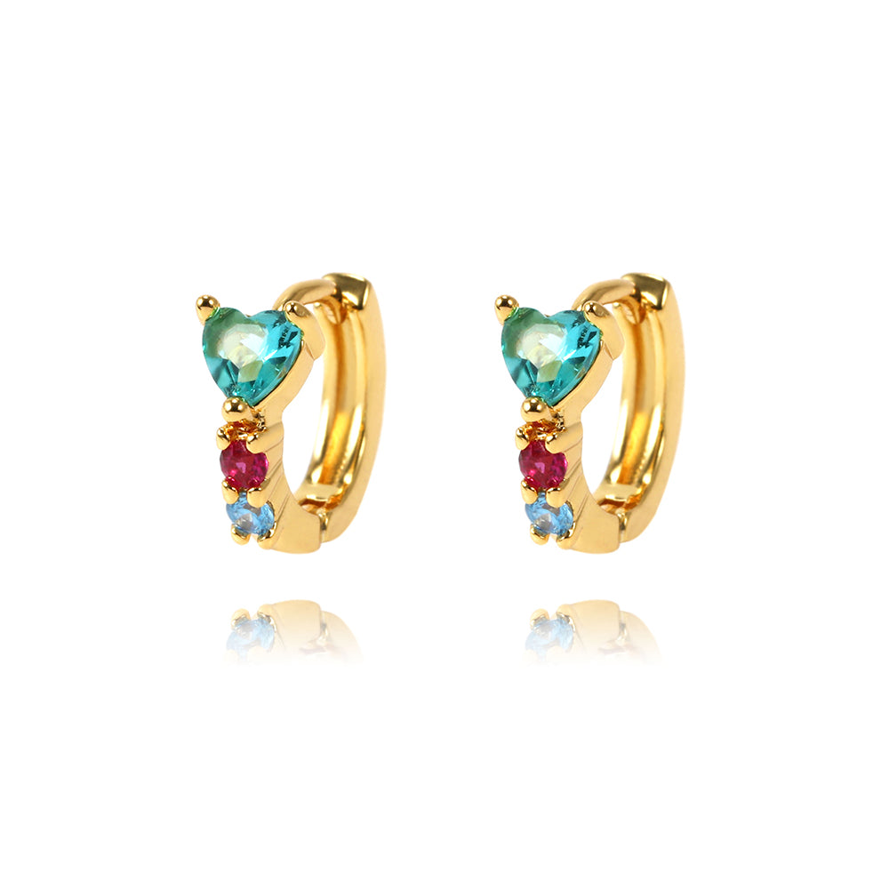 Orecchini Fuive ad anello di cuori colorati