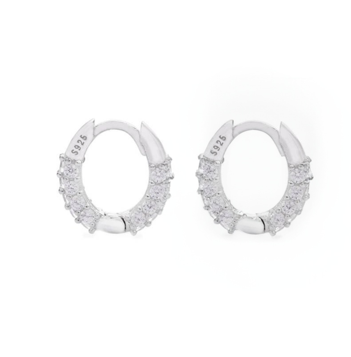 FUIVE GLOWY EARRINGS IN 925 SILVER AND ZIRCONIA