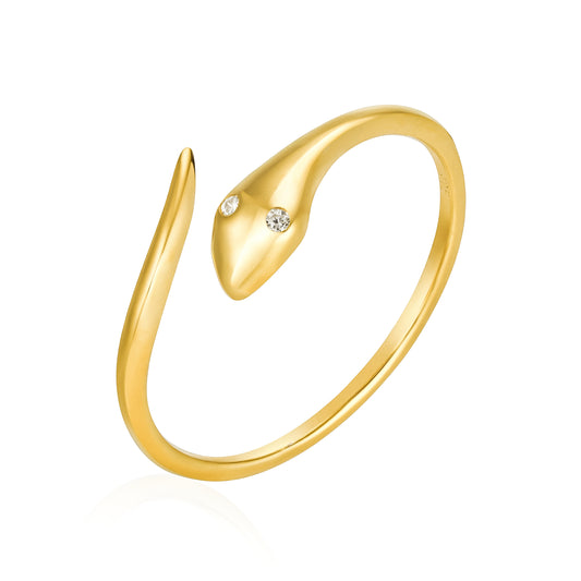 Anello Snake in Argento 925 placcato oro